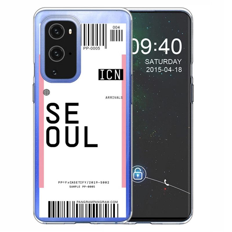 Deksel OnePlus 9 Pro Magenta Mobildeksel Boardingkort Til Seoul