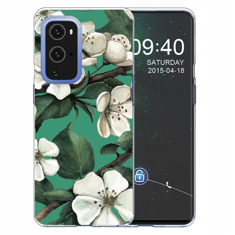 Deksel OnePlus 9 Pro Malte Hvite Blomster