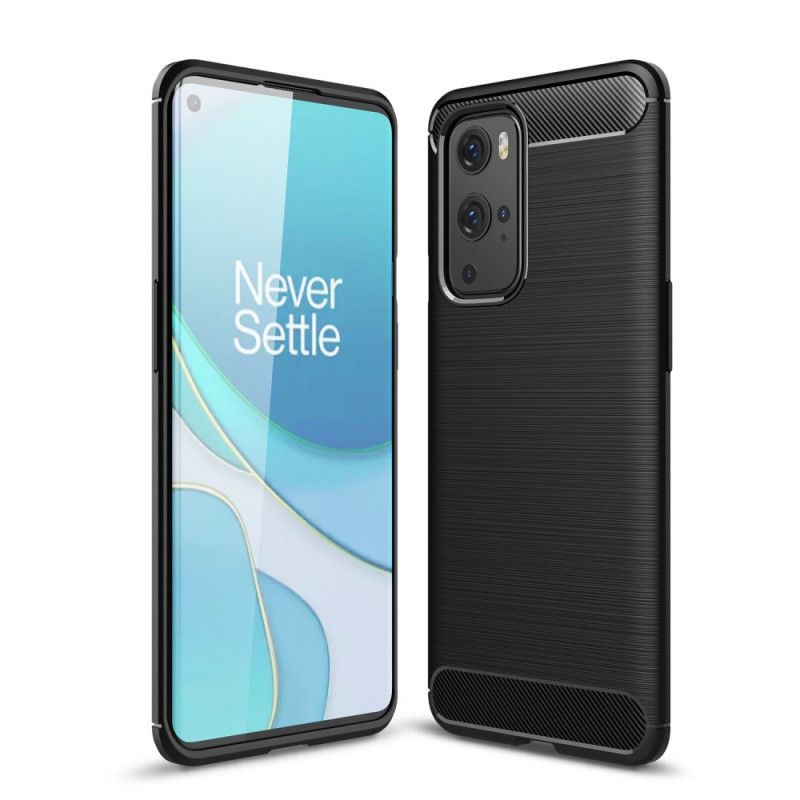 Deksel OnePlus 9 Pro Svart Børstet Karbonfiber Anti-fall