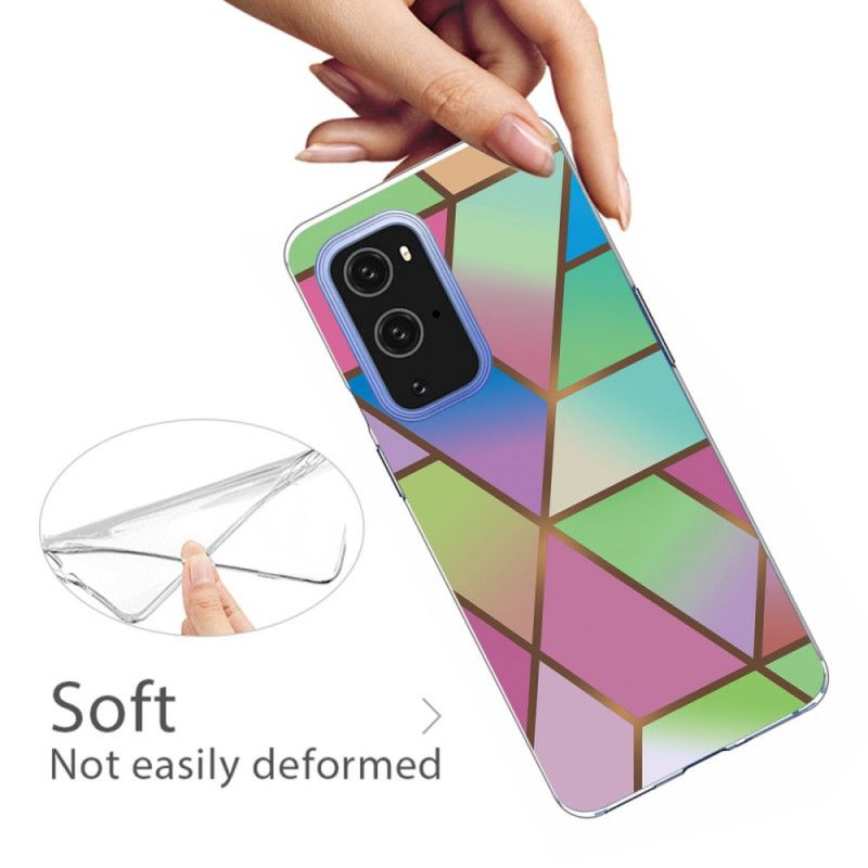 Deksel OnePlus 9 Pro Svart Geometrisk Marmor