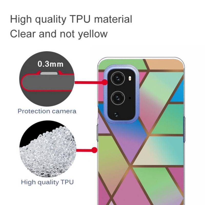 Deksel OnePlus 9 Pro Svart Geometrisk Marmor