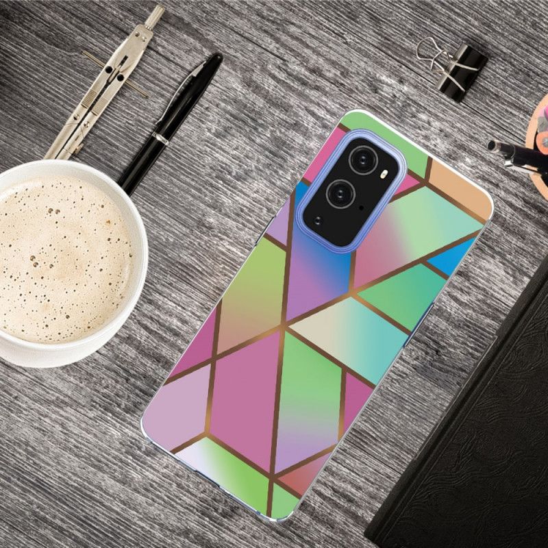 Deksel OnePlus 9 Pro Svart Geometrisk Marmor