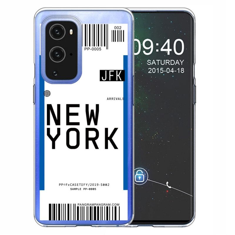 Deksel OnePlus 9 Pro Svart Ombordstigningskort Til New York