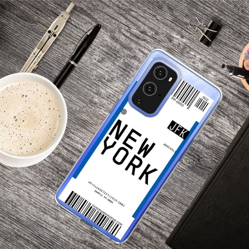 Deksel OnePlus 9 Pro Svart Ombordstigningskort Til New York