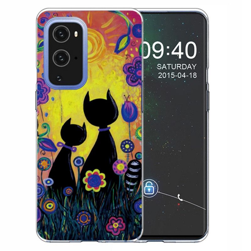 Deksel OnePlus 9 Pro Svart Tegneseriekatt