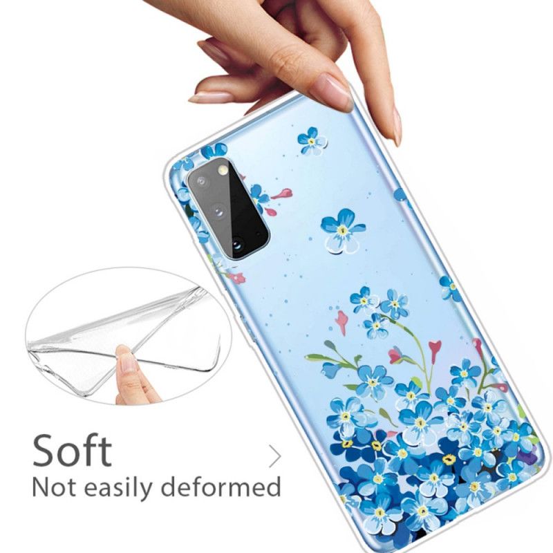 Deksel for Samsung Galaxy A41 Blå Blomster