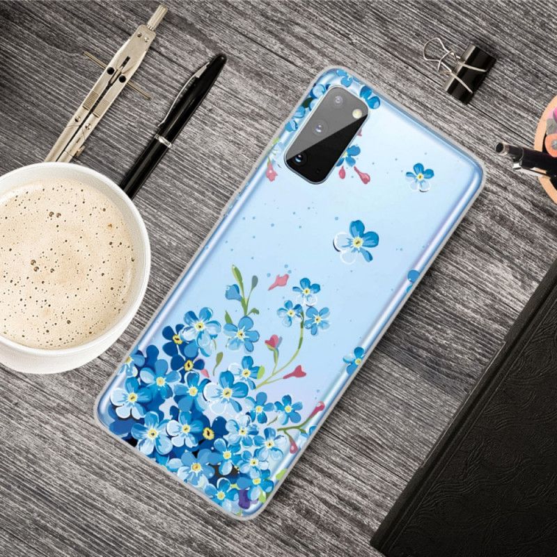 Deksel for Samsung Galaxy A41 Blå Blomster