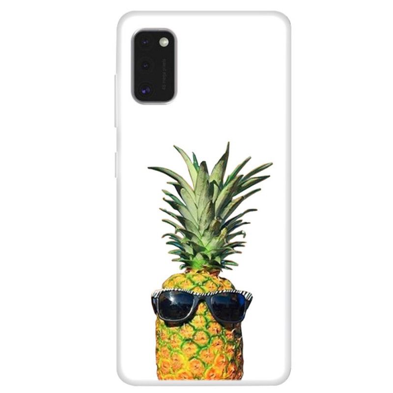 Deksel for Samsung Galaxy A41 Gjennomsiktig Ananas Med Briller