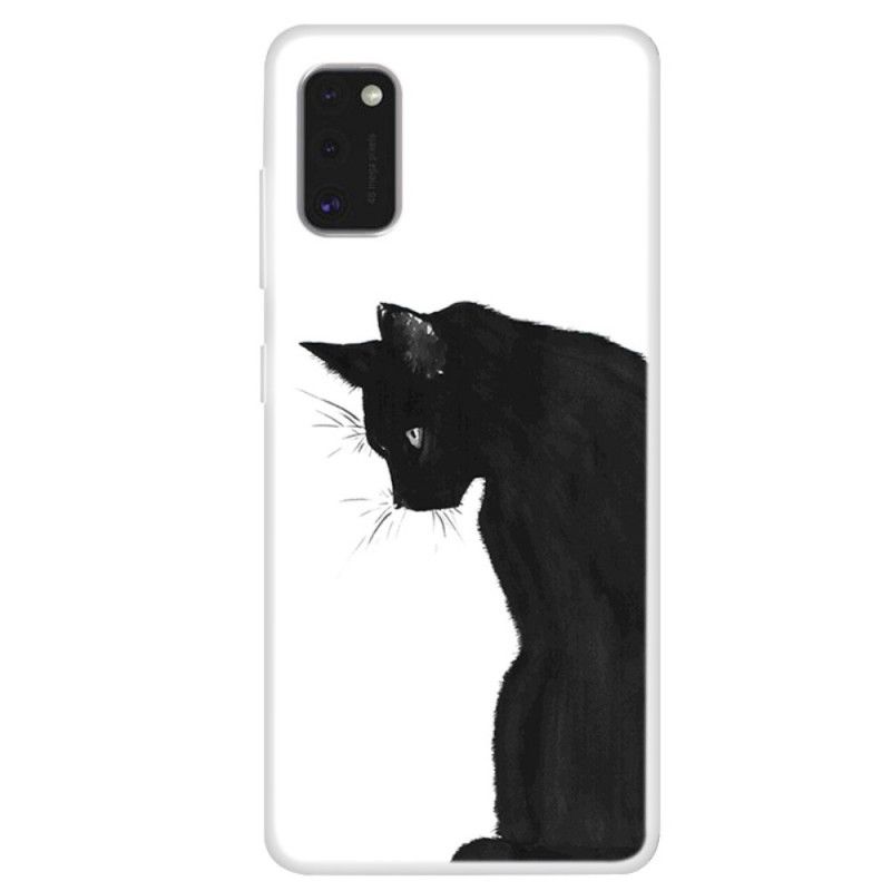 Deksel Samsung Galaxy A41 Ettertenksom Svart Katt