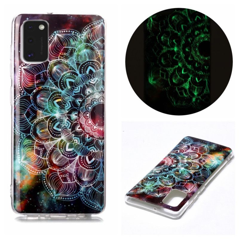 Deksel Samsung Galaxy A41 Svart Fluorescerende Blomsterserie