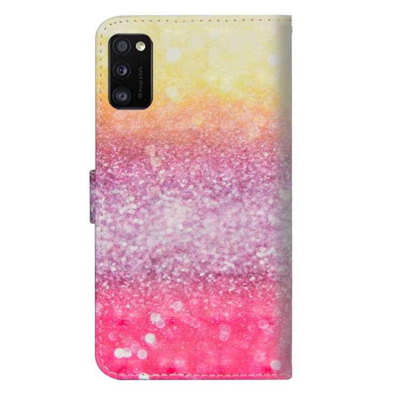 Folio Deksel for Samsung Galaxy A41 Gradient Magenta Glitter