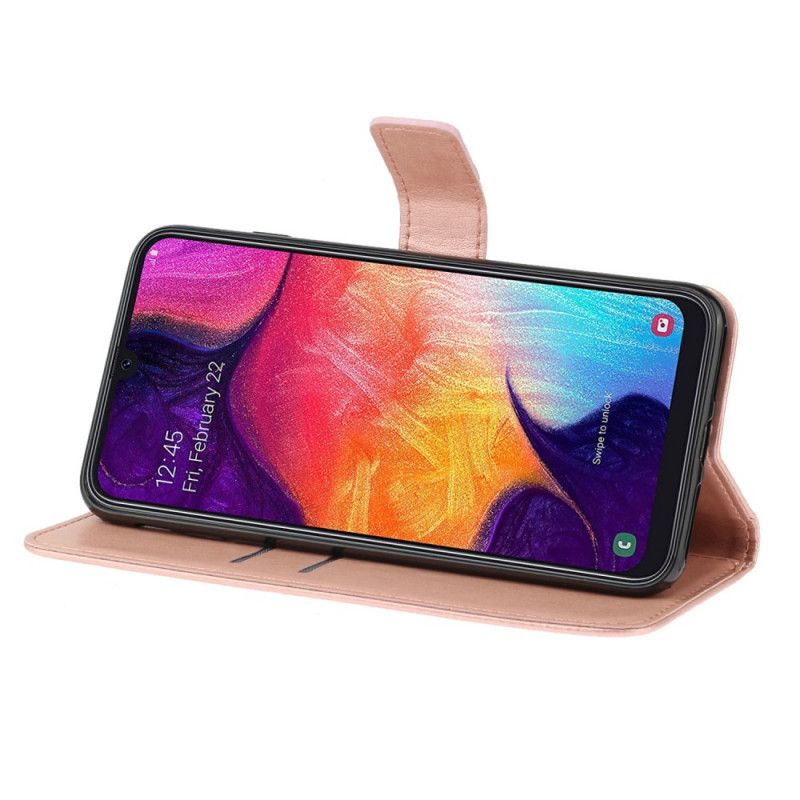 Folio Deksel for Samsung Galaxy A41 Lilla Blomstertrykk Med Tanga