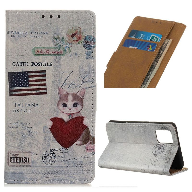 Folio Deksel for Samsung Galaxy A41 Omreisende Katt