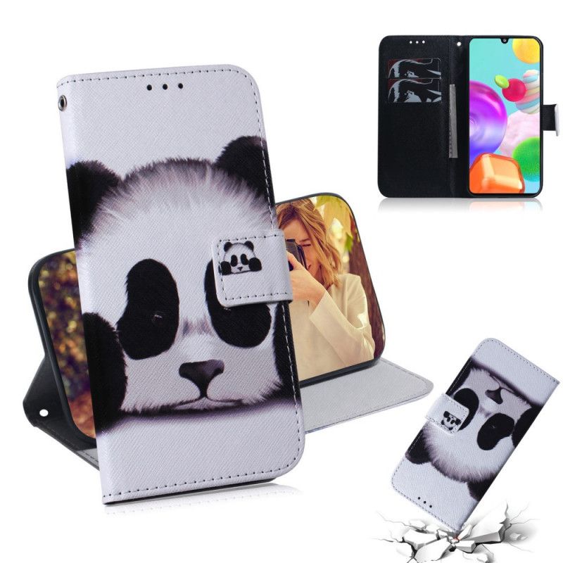 Folio Deksel for Samsung Galaxy A41 Panda Ansikt