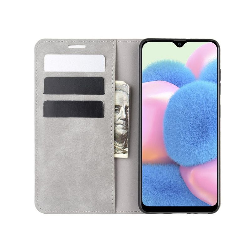 Folio Deksel for Samsung Galaxy A41 Svart Myk Skinneffekt