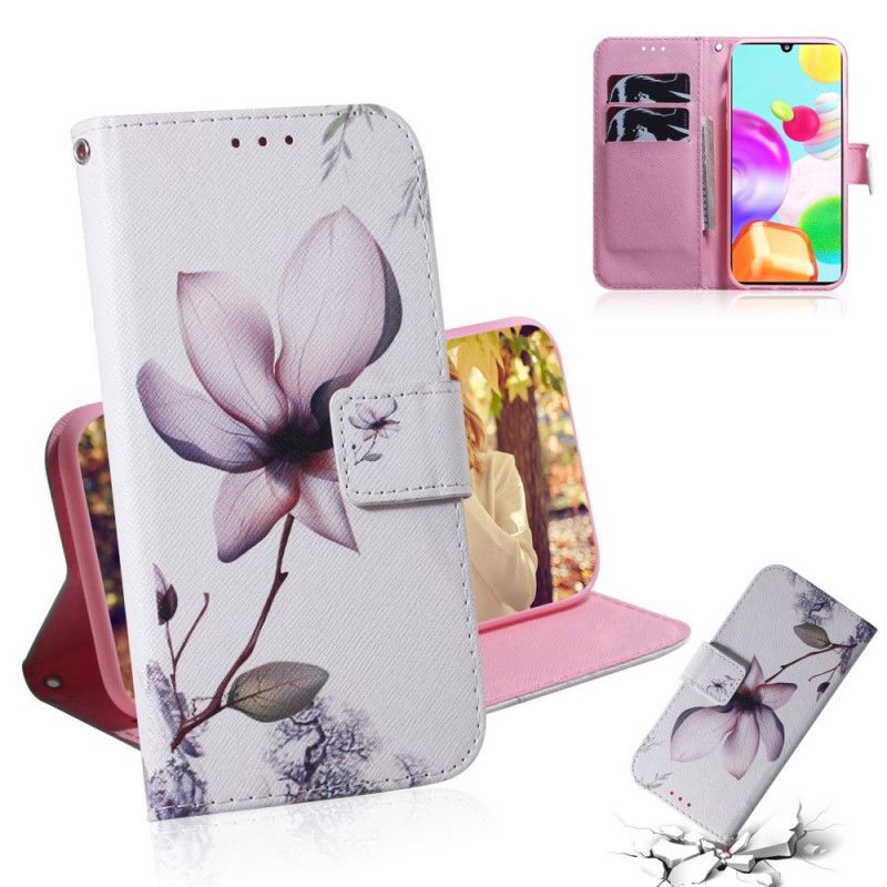 Folio Deksel Samsung Galaxy A41 Gammel Roseblomst Beskyttelse