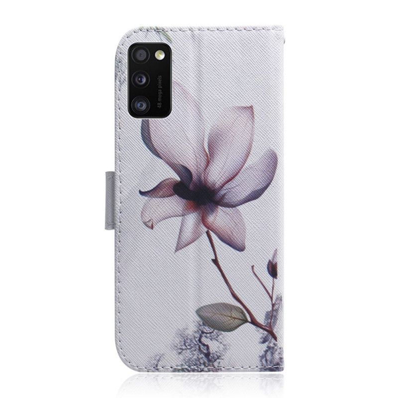 Folio Deksel Samsung Galaxy A41 Gammel Roseblomst Beskyttelse