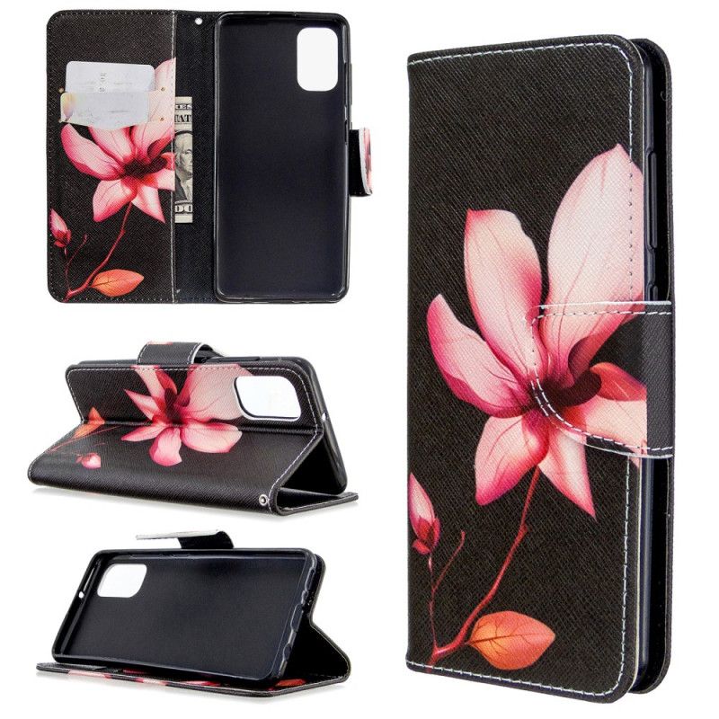 Folio Deksel Samsung Galaxy A41 Rosa Blomst Beskyttelse