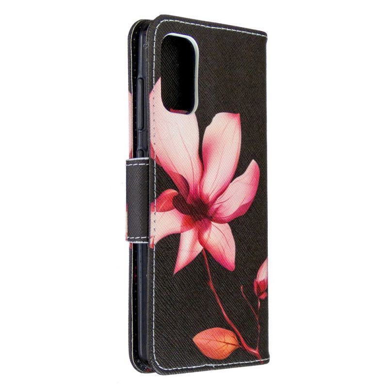 Folio Deksel Samsung Galaxy A41 Rosa Blomst Beskyttelse