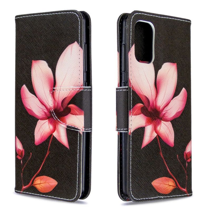 Folio Deksel Samsung Galaxy A41 Rosa Blomst Beskyttelse