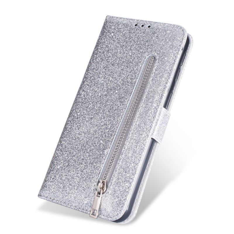 Folio Deksel Samsung Galaxy A41 Svart Glitterpung Beskyttelse