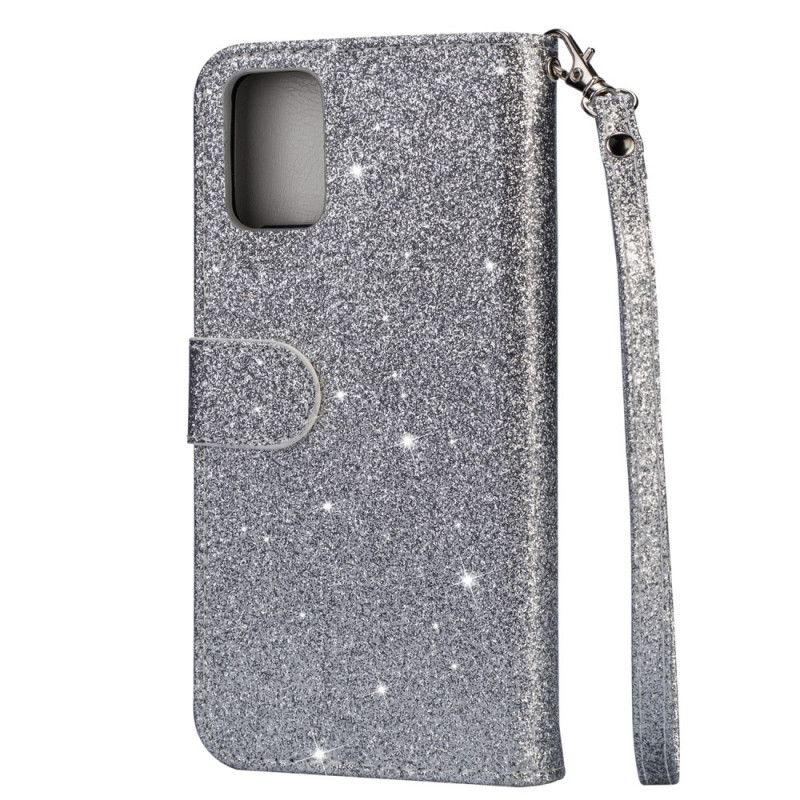 Folio Deksel Samsung Galaxy A41 Svart Glitterpung Beskyttelse