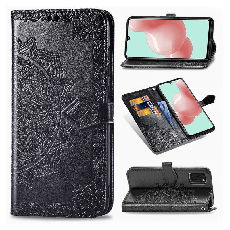 Folio Deksel Samsung Galaxy A41 Svart Middelaldrende Mandala