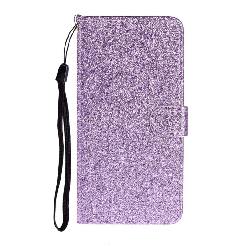 Lærdeksel Folio Deksel Samsung Galaxy A41 Magenta Glitter