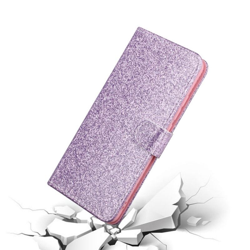 Lærdeksel Folio Deksel Samsung Galaxy A41 Magenta Glitter