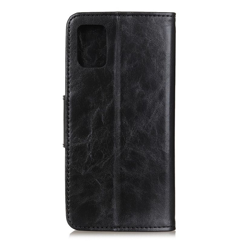 Lærdeksel Folio Deksel Samsung Galaxy A41 Svart Mobildeksel Delbar Lær Reversibel Lås