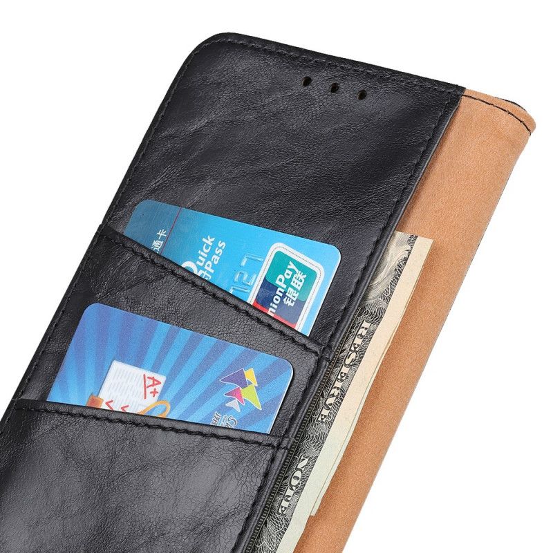 Lærdeksel Folio Deksel Samsung Galaxy A41 Svart Mobildeksel Delbar Lær Reversibel Lås