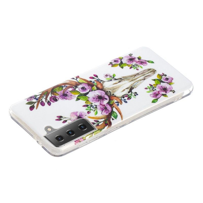 Deksel Samsung Galaxy S21 5G Fluorescerende Blomstrende Elg