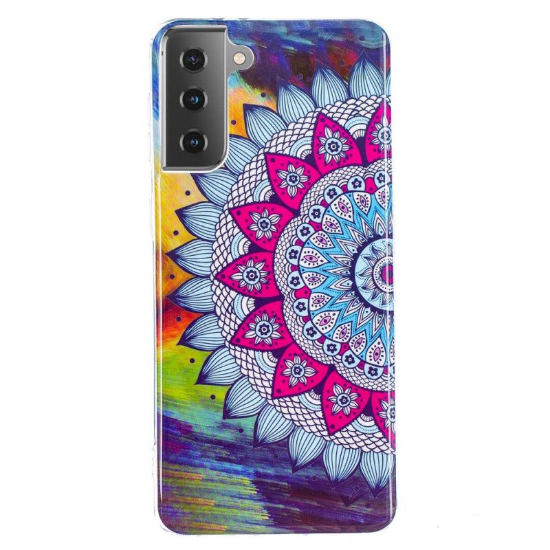 Deksel Samsung Galaxy S21 5G Fluorescerende Mandala Anti-fall