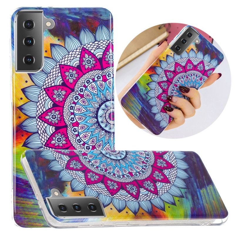 Deksel Samsung Galaxy S21 5G Fluorescerende Mandala Anti-fall