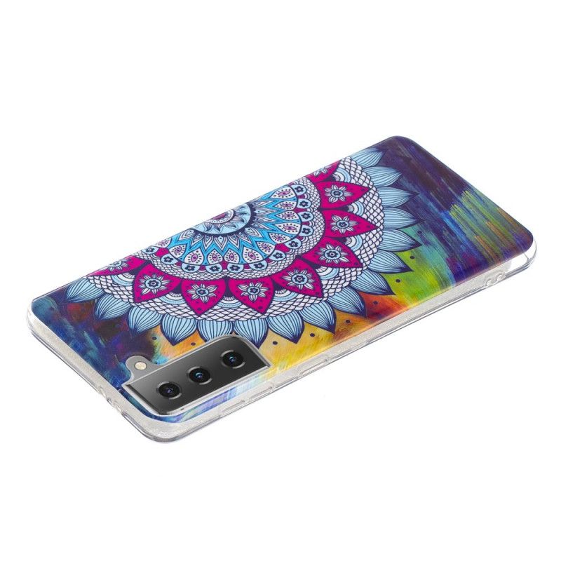 Deksel Samsung Galaxy S21 5G Fluorescerende Mandala Anti-fall