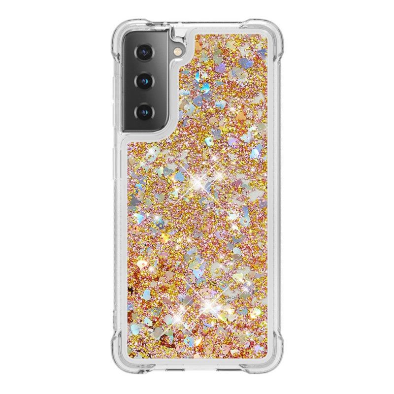 Deksel Samsung Galaxy S21 5G Hvit Lystglitter