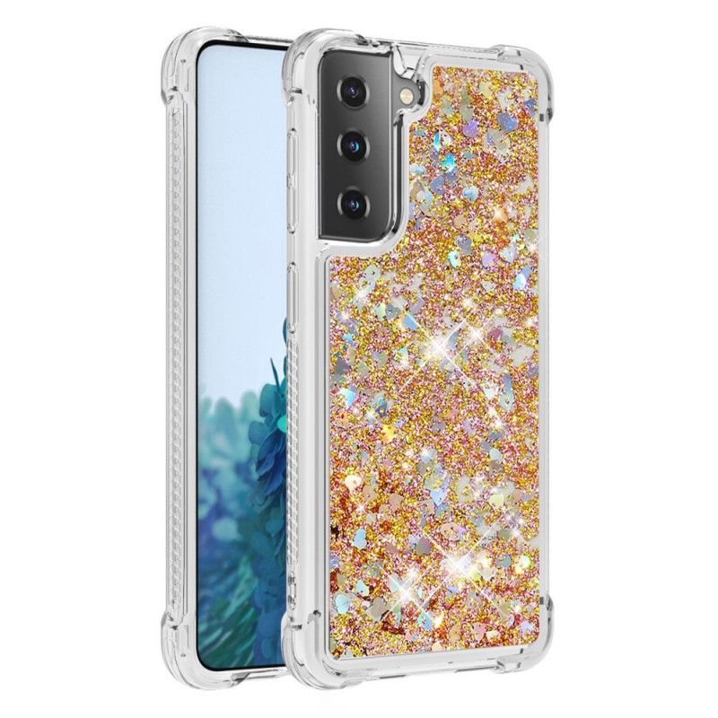 Deksel Samsung Galaxy S21 5G Hvit Lystglitter