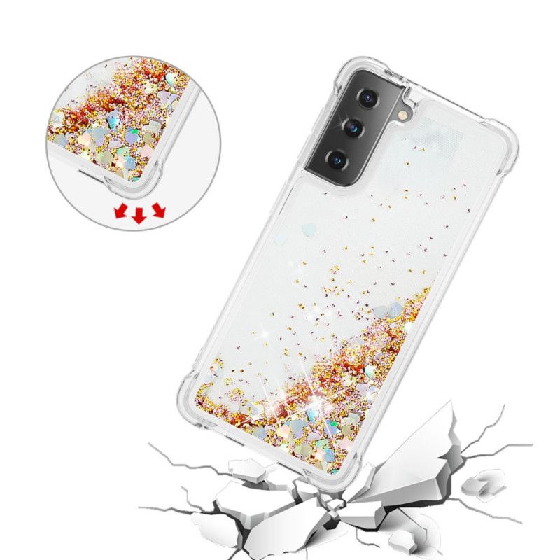 Deksel Samsung Galaxy S21 5G Hvit Lystglitter