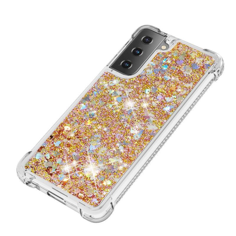 Deksel Samsung Galaxy S21 5G Hvit Lystglitter