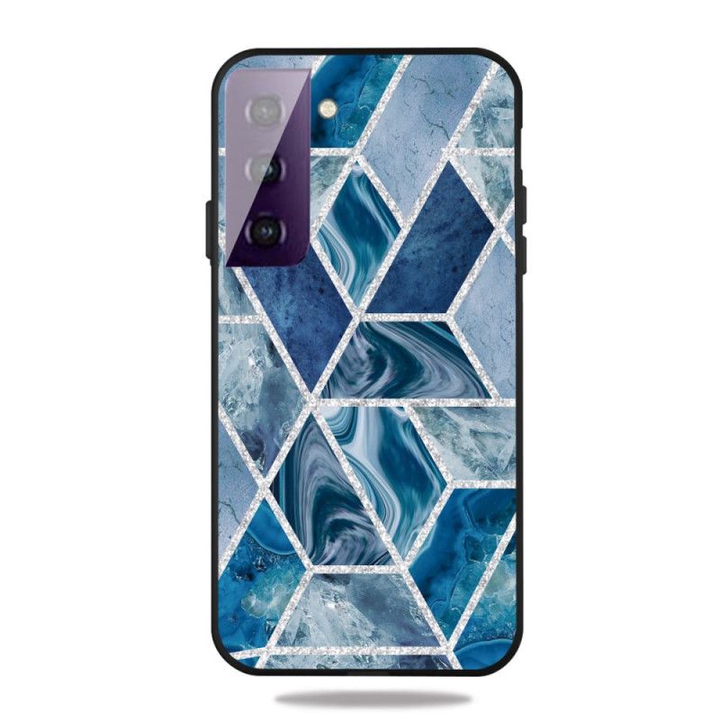 Deksel Samsung Galaxy S21 5G Hvit Marmorglitter