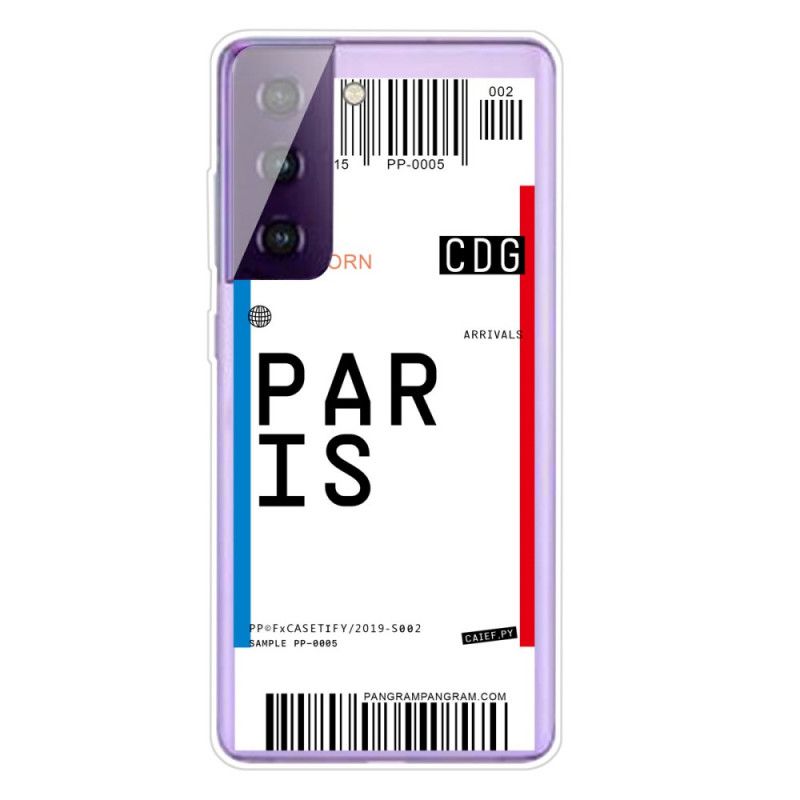 Deksel Samsung Galaxy S21 5G Mobildeksel Boardingkort Til Paris