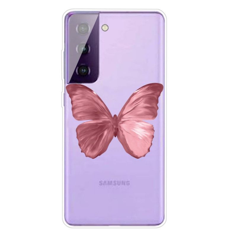 Deksel Samsung Galaxy S21 5G Rosa Ville Sommerfugler