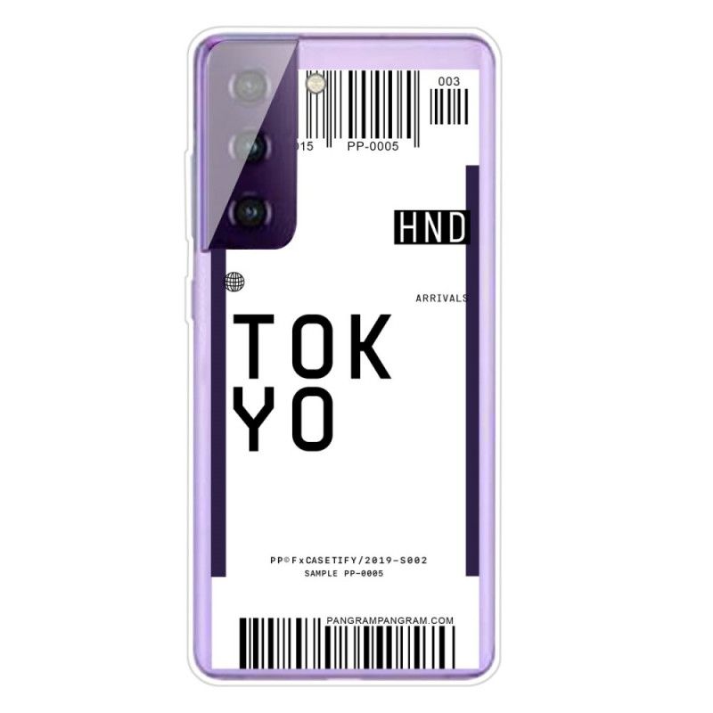 Deksel Samsung Galaxy S21 5G Svart Boarding Pass Tokyo