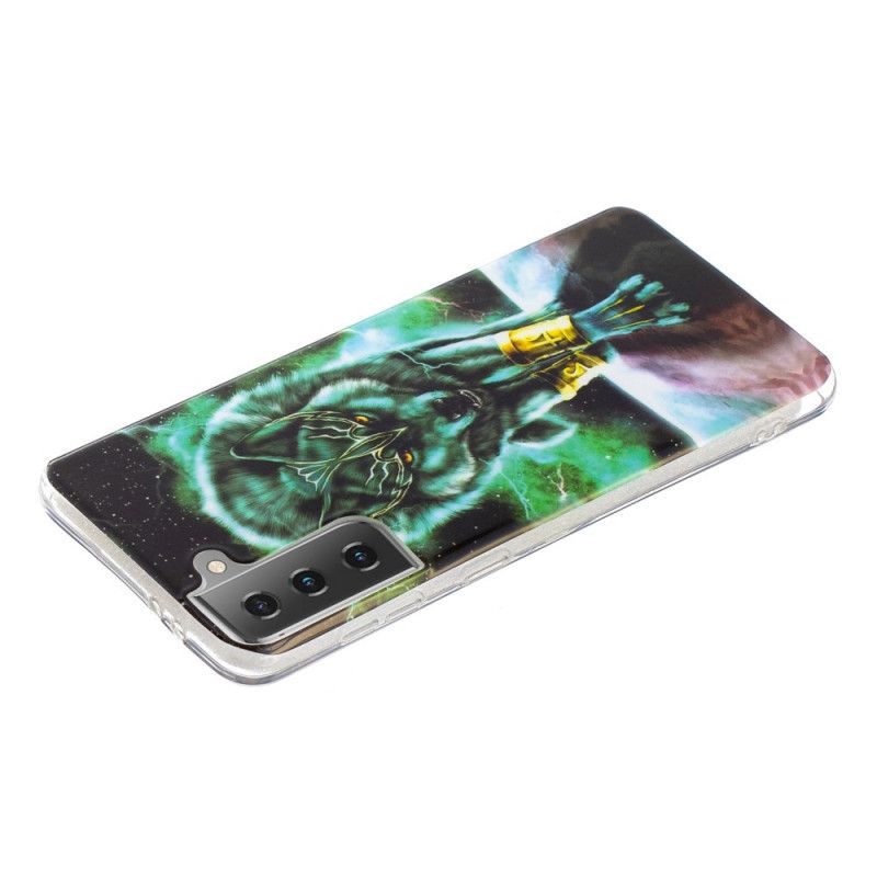 Deksel Samsung Galaxy S21 5G Svart Fluorescerende Ulveserie