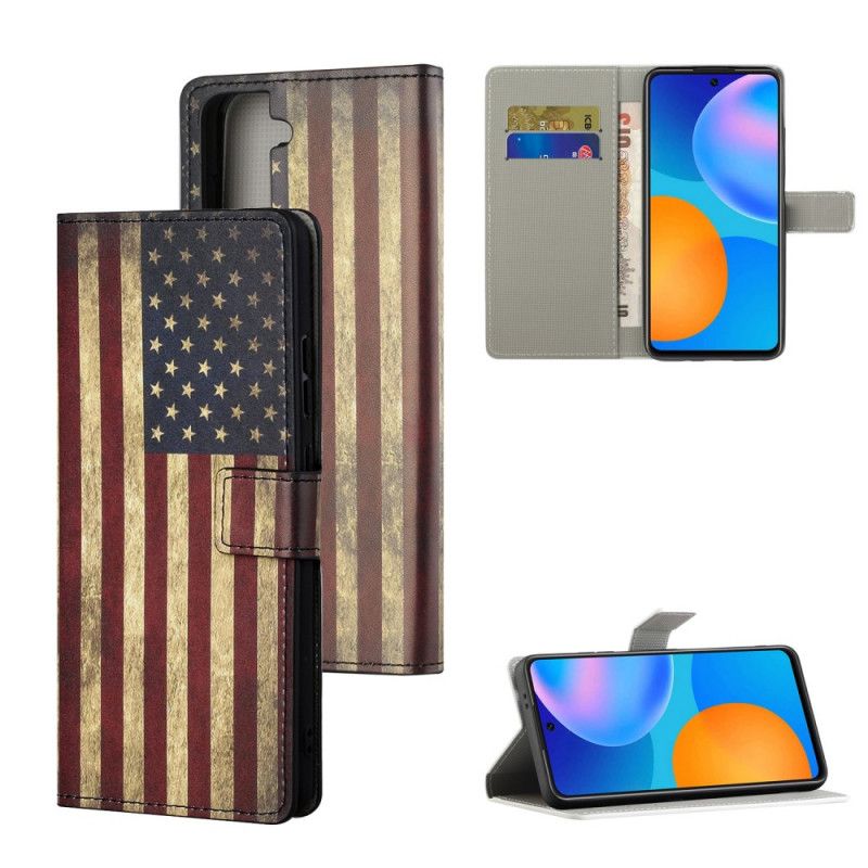 Folio Deksel for Samsung Galaxy S21 5G Amerikansk Flagg