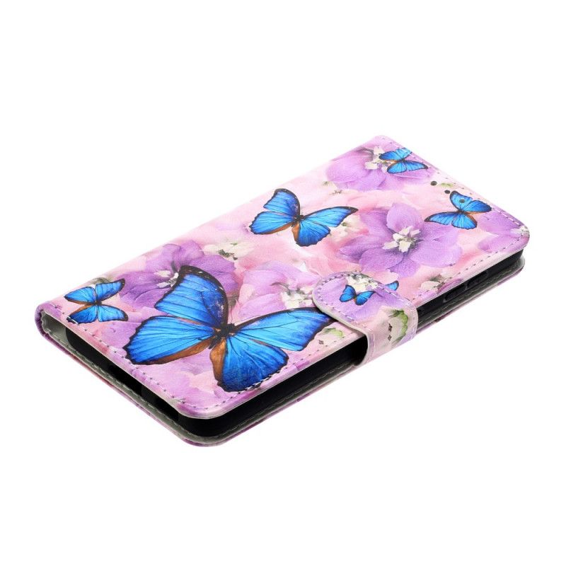 Folio Deksel for Samsung Galaxy S21 5G Blomster Sommerfugler