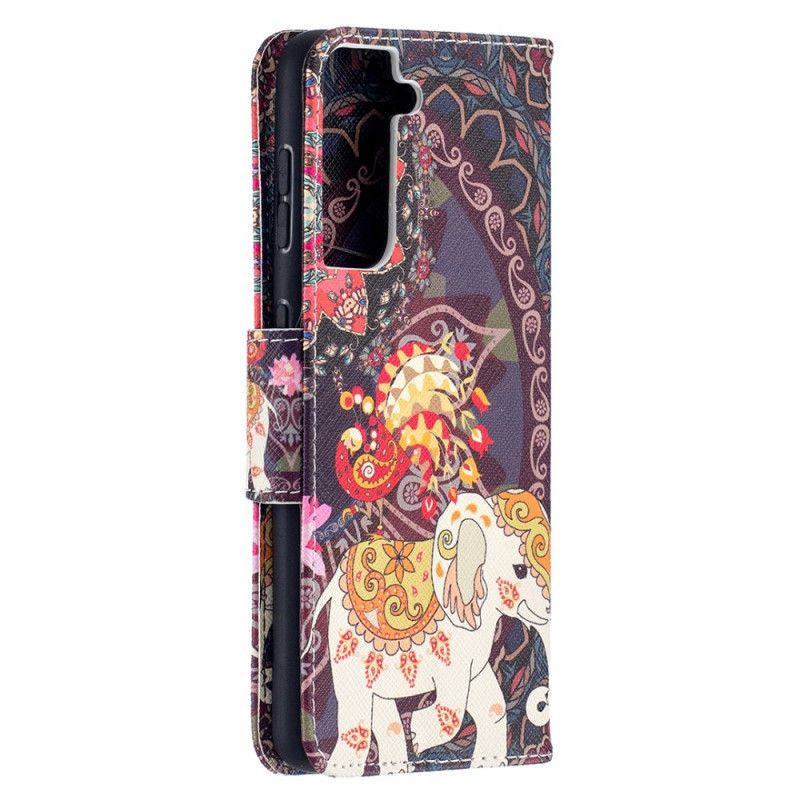 Folio Deksel for Samsung Galaxy S21 5G Etnisk Elefantmandala