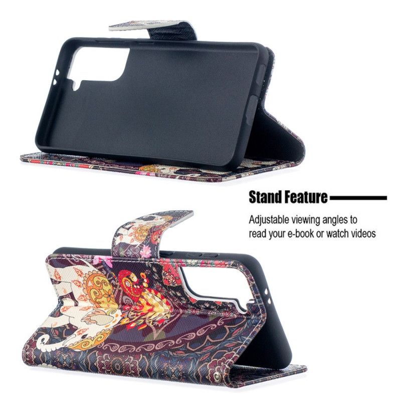 Folio Deksel for Samsung Galaxy S21 5G Etnisk Elefantmandala