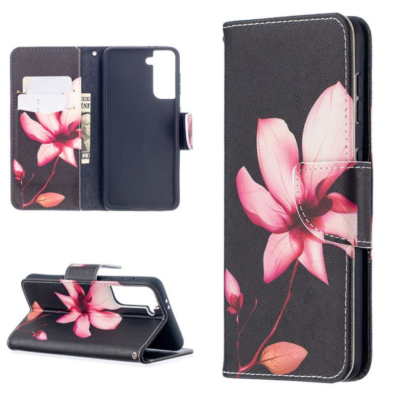 Folio Deksel for Samsung Galaxy S21 5G Rosa Blomst