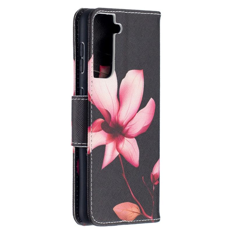 Folio Deksel for Samsung Galaxy S21 5G Rosa Blomst